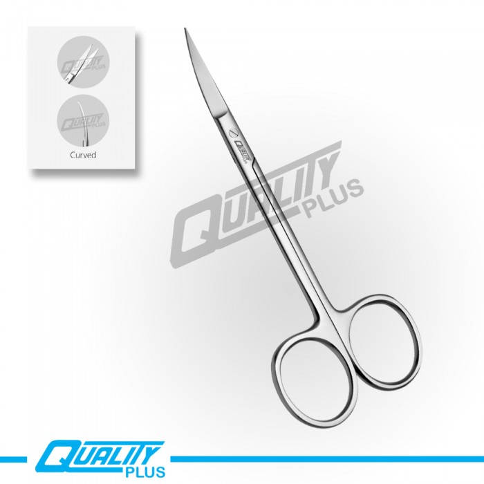 Gum scissors, WAGNER, 11.5 cm, sharp-sharp, angled Curved