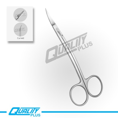 Gum scissors, LA-GRANGE, 12 cm, sharp-sharp, S-shape Curved