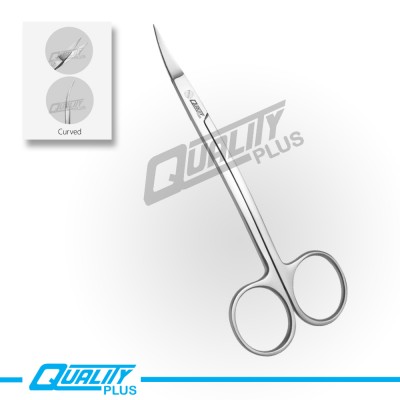 Gum scissors, LA-GRANGE, 11,5 cm, sharp-sharp S-shape Serrated  Curved