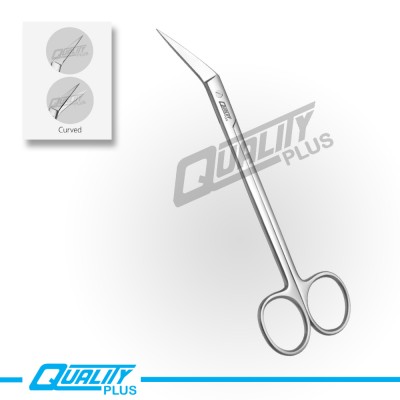 Gum scissors, WAGNER, 15.5 cm, sharp-sharp, angled Curved