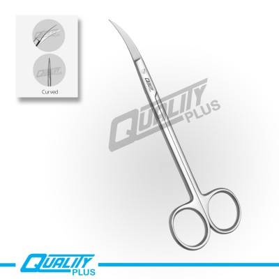 Gum scissors, IRIS SPECIAL, 15 cm, sharp-sharp, sickle shape Curved