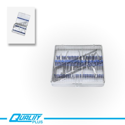 Wire Mesh Sterilization Tray Stainless Steel Rubber Size: 20X18X3 cm 